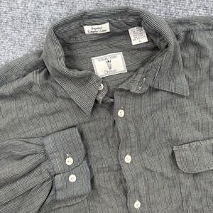 Burma Bibas Classics Large L/S Button Up Shirt Grey Plaid European Fabric Men's